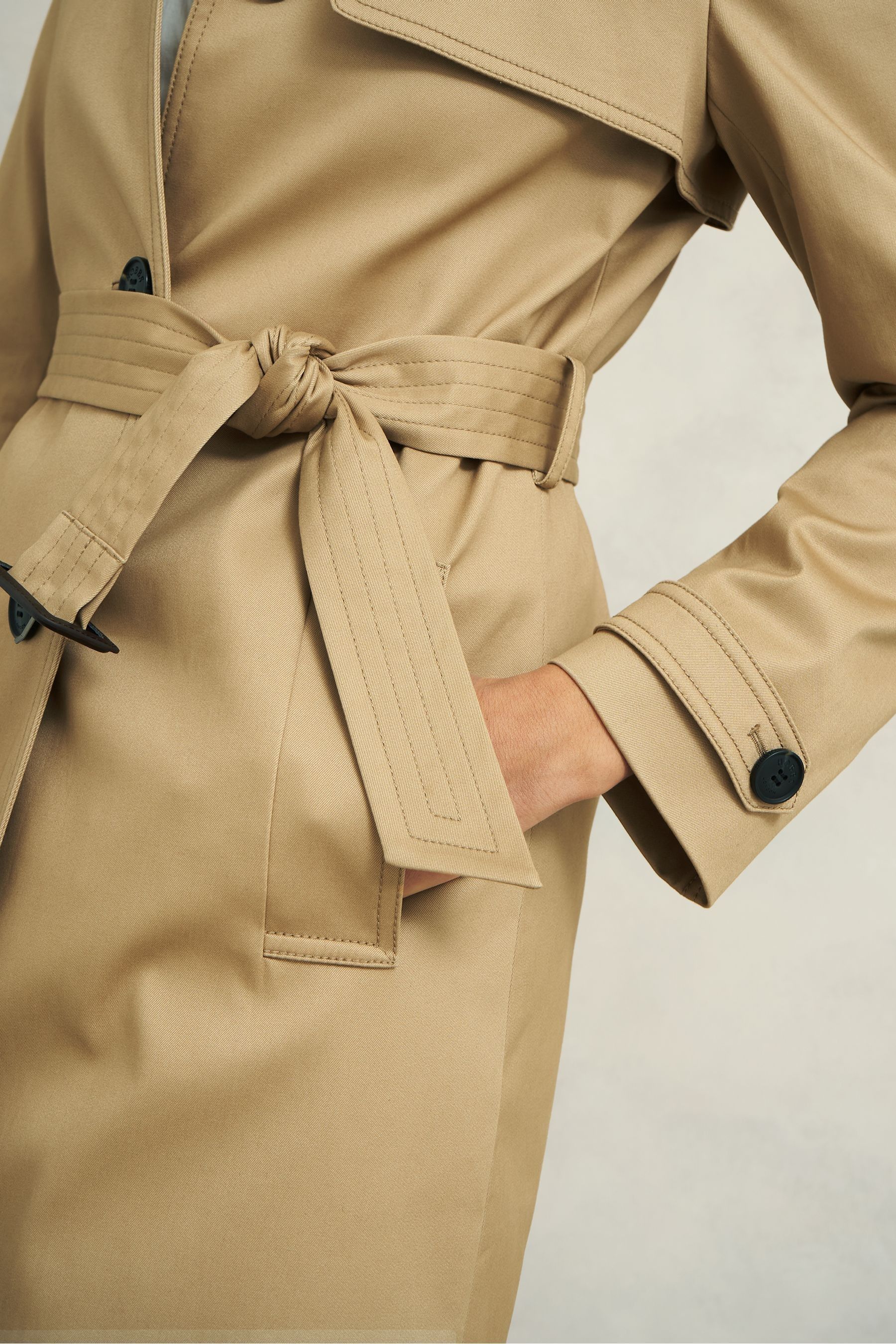 Buy Hobbs Brown Petite Hallie Trench Jacket from Next Oman