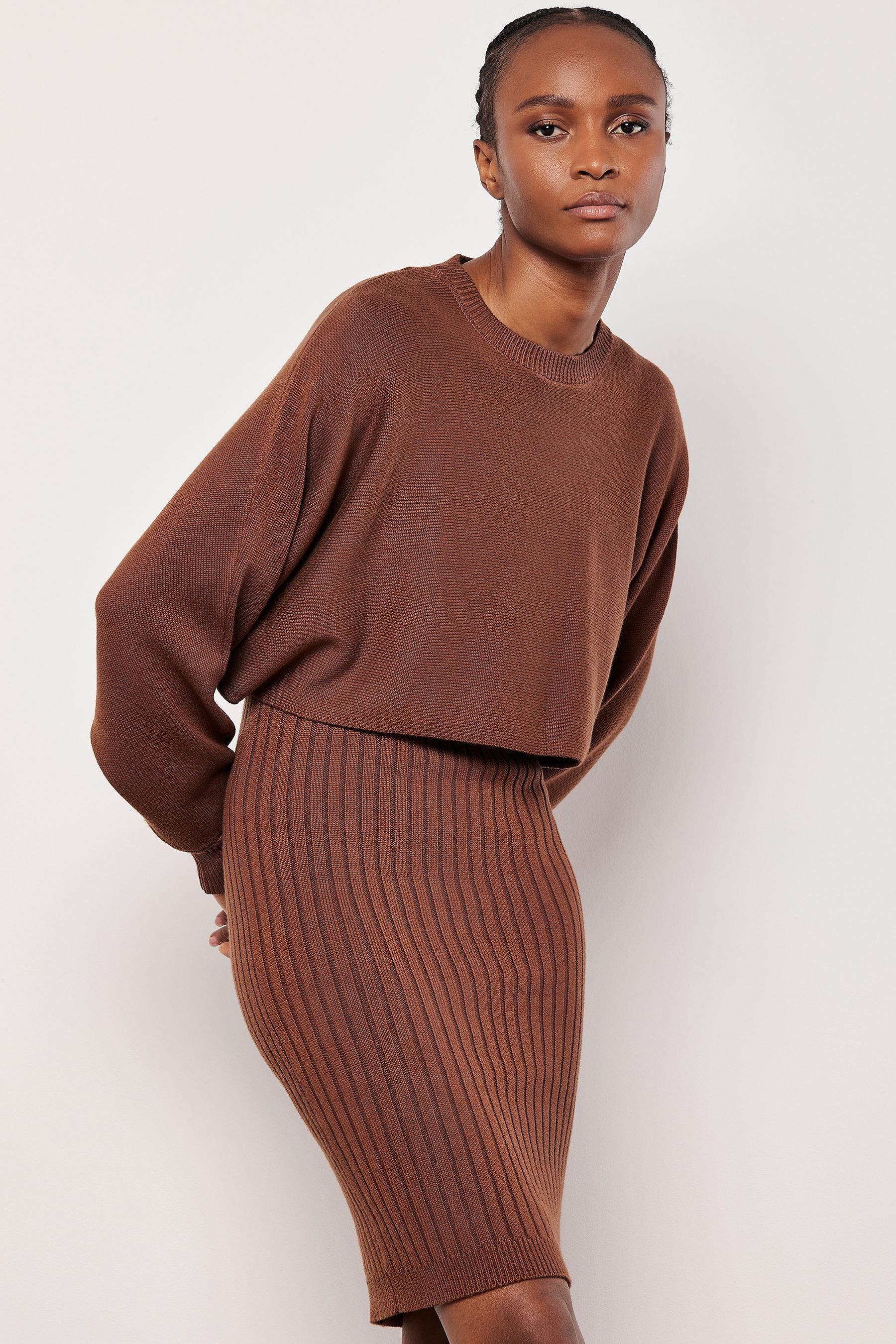 Buy Apricot Red Cropped Batwing Jumper from Next Ireland