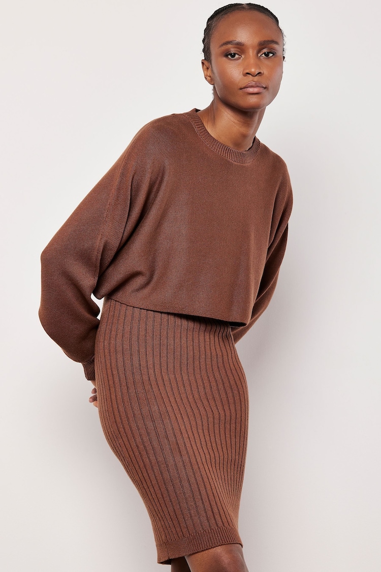 Apricot Red Cropped Batwing Jumper - Image 2 of 4