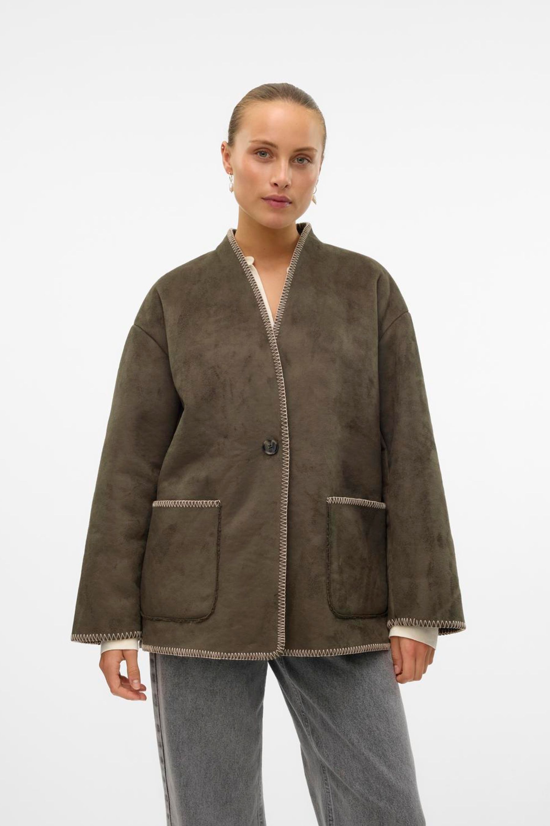Vero moda short suede jacket cheap