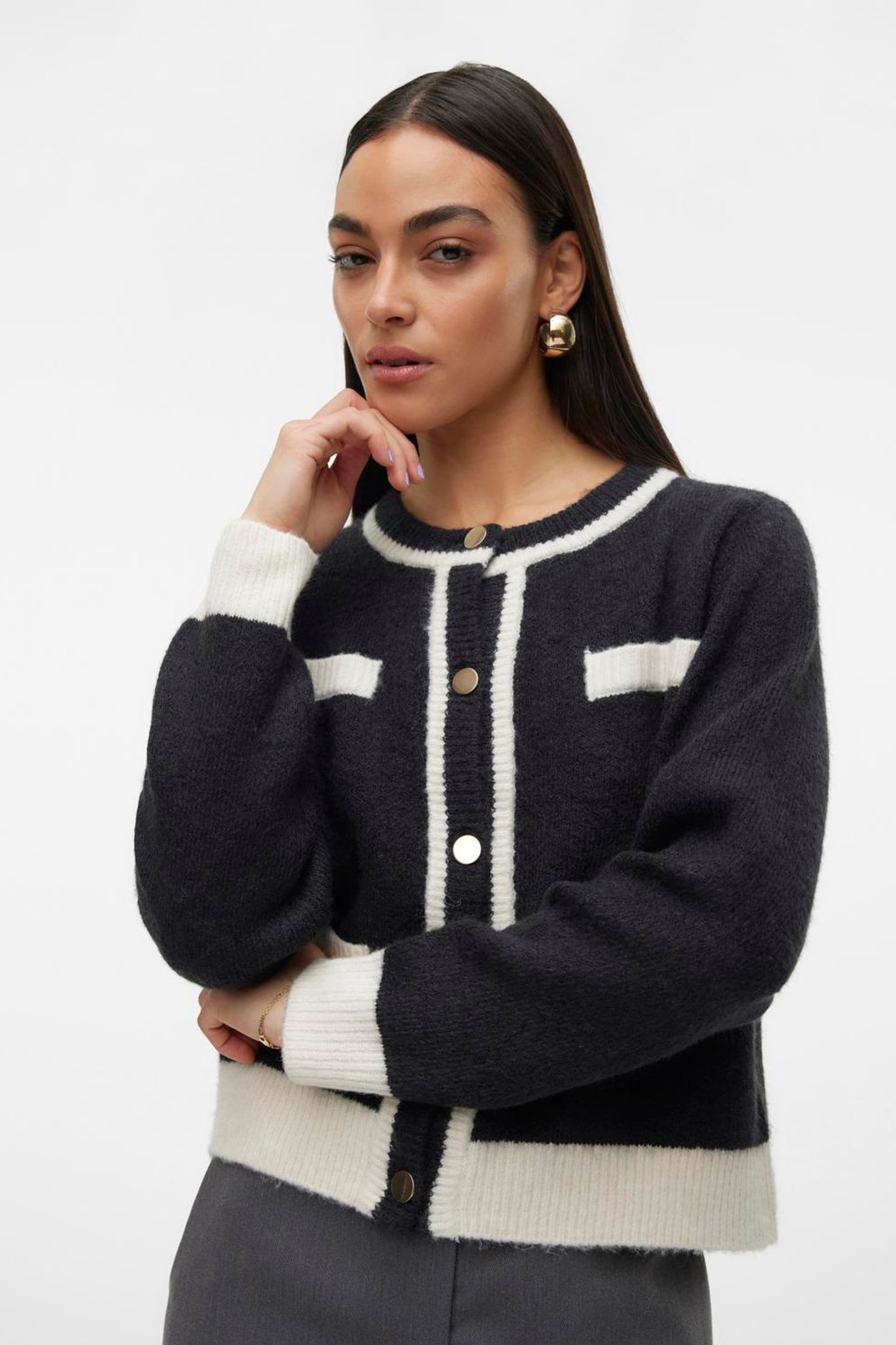 Black knitted jacket hotsell