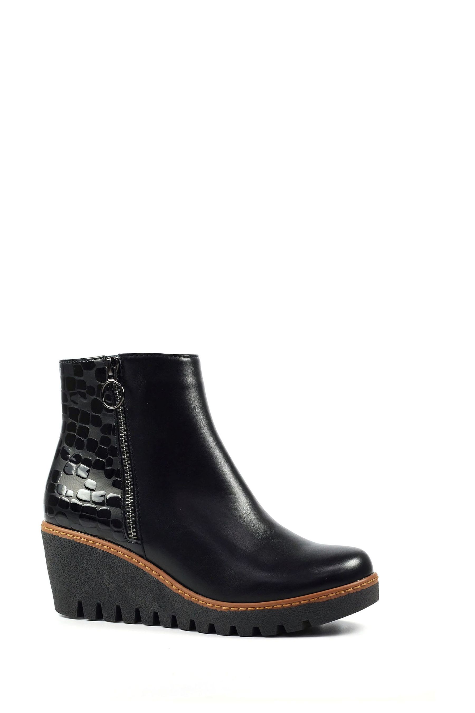 Next black wedge boots deals