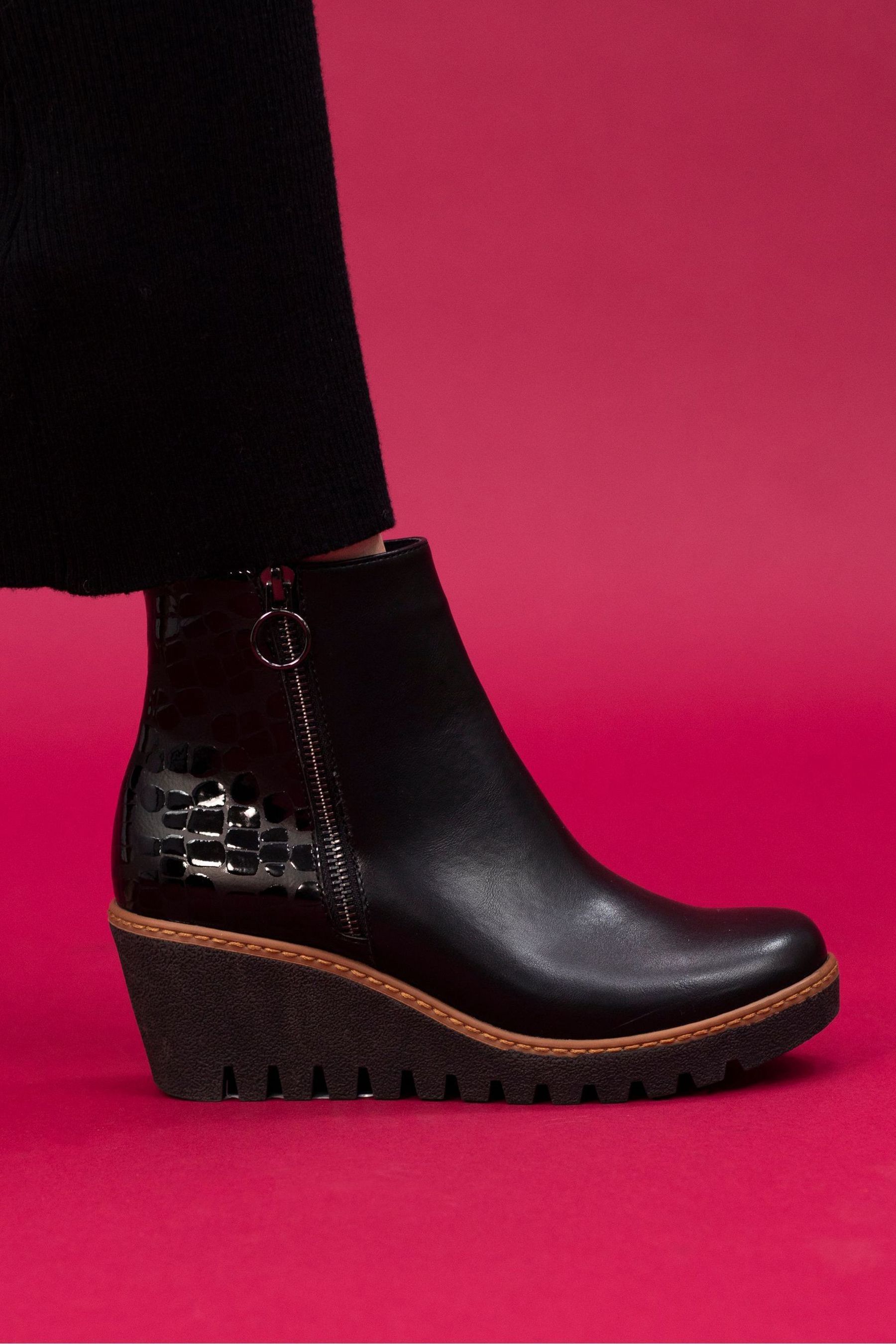 Buy Lunar Cathleen Black Wedge Boots from Next Canada