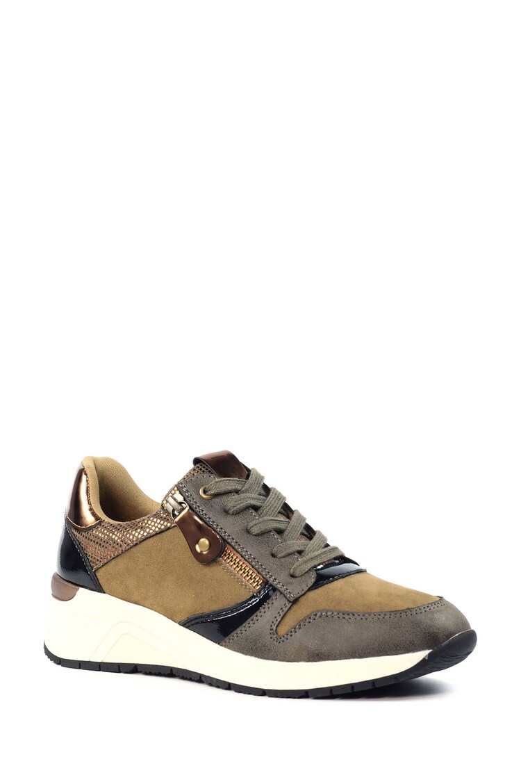 Lunar Hazel Green Wedge Trainers - Image 2 of 8