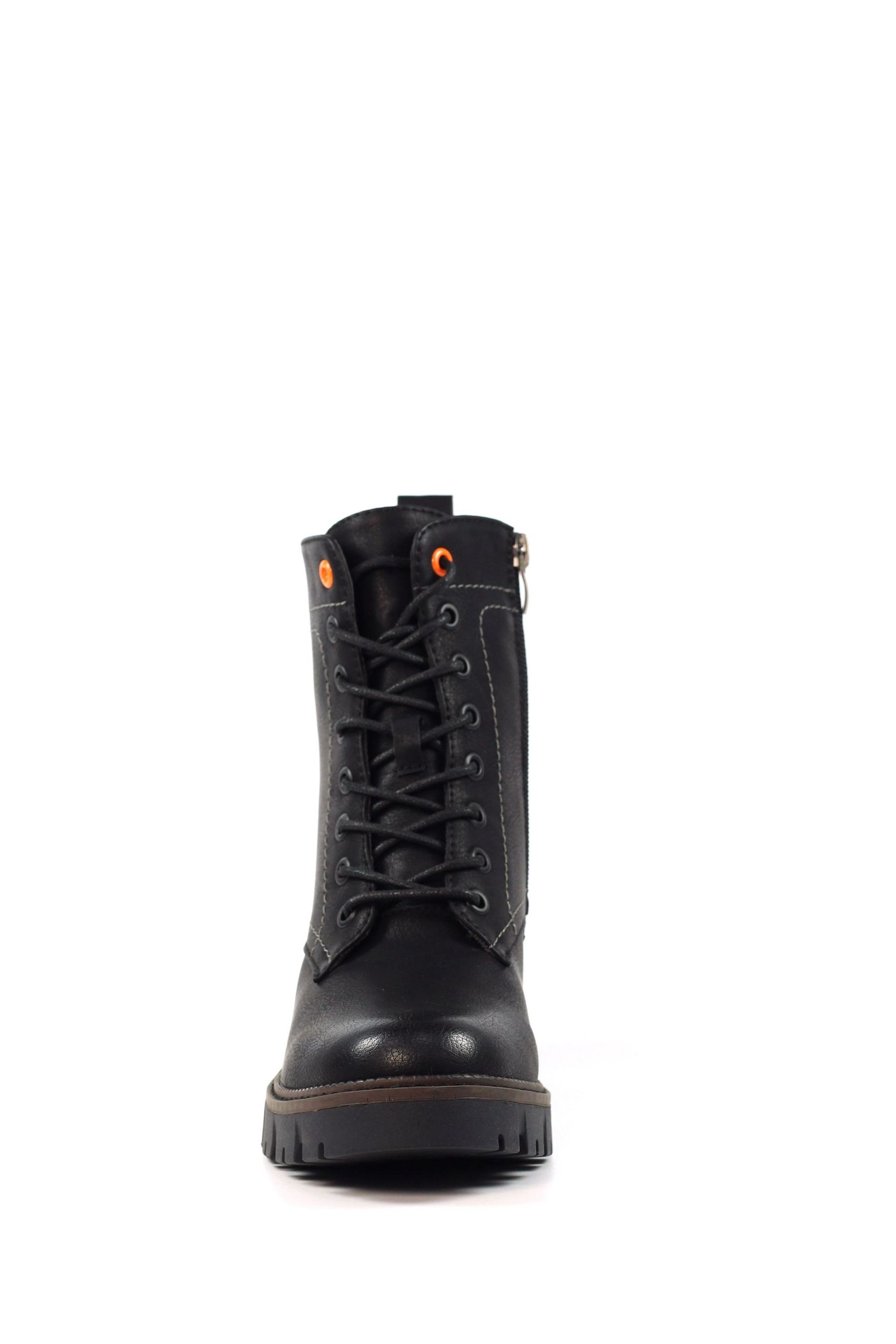Pop womens matchbox dress boots stacked heel zip cheap