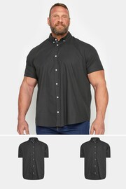 BadRhino Big & Tall Black Poplin Short Sleeve Duty Shirts 2 Pack - Image 1 of 4