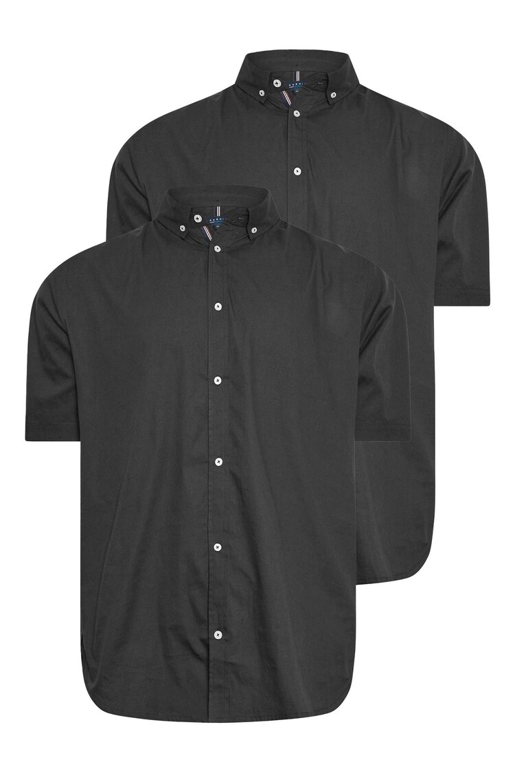 BadRhino Big & Tall Black Poplin Short Sleeve Duty Shirts 2 Pack - Image 2 of 4