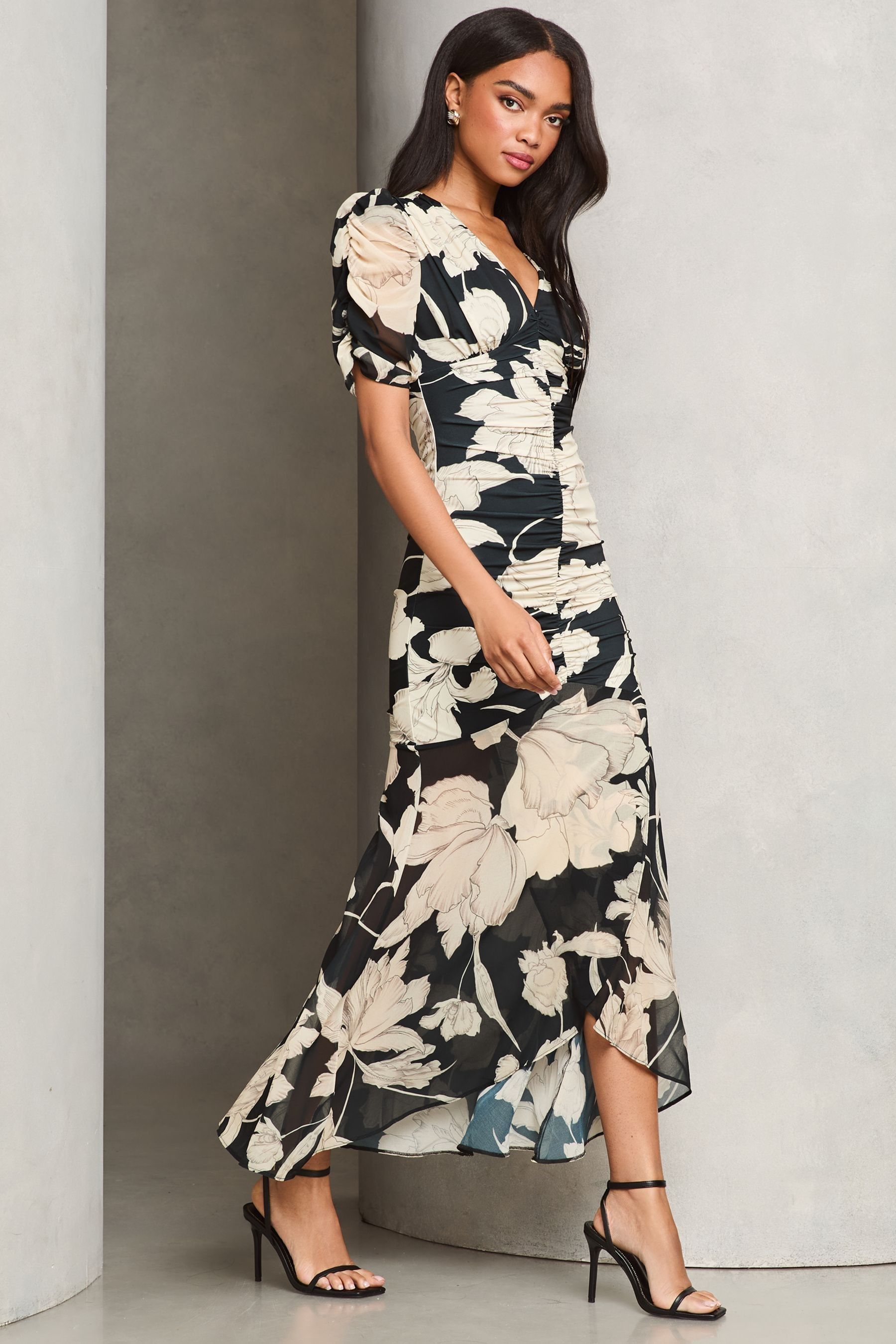 Lipsy floral ruffle maxi dress sales