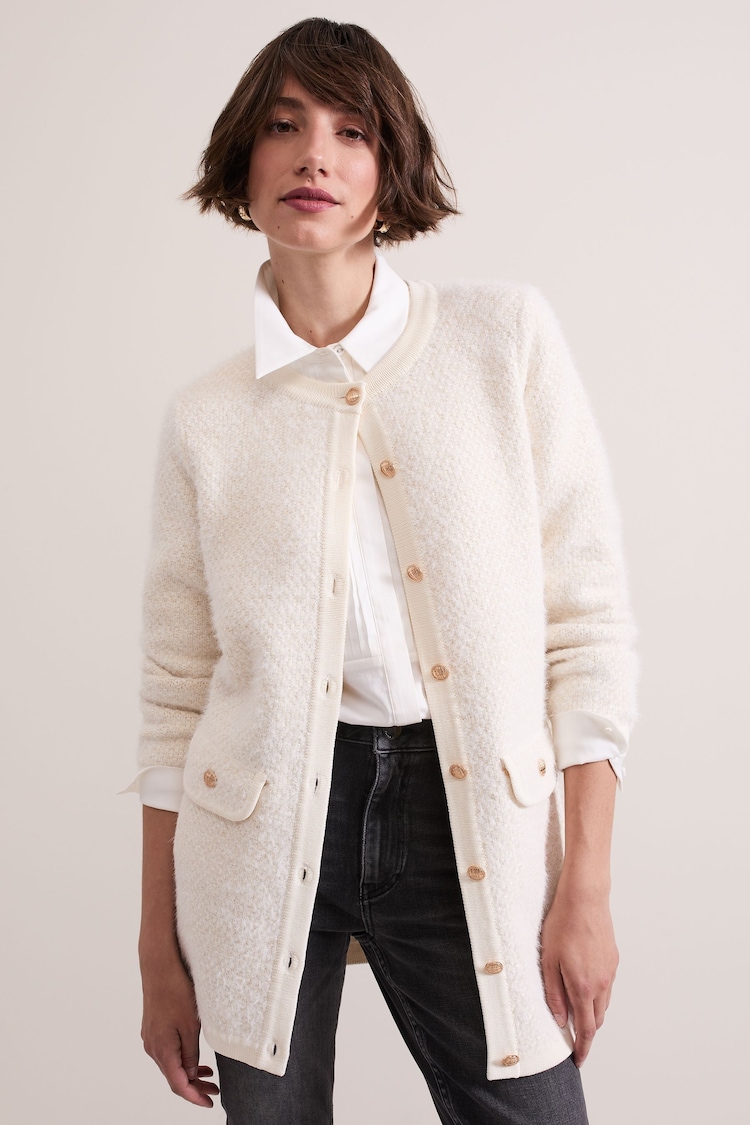 Phase Eight Cream Laci Boucle Coatigan - Image 1 of 7