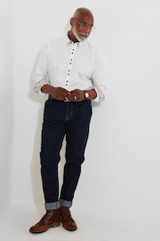 Joe Browns White Classic Button Down Double Collar Shirt with Floral Trims - Image 3 of 7