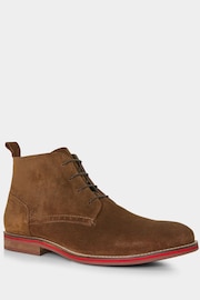 Joe Browns Brown Casual Suede Brogue Detail Lace-Up Boots - Image 2 of 5