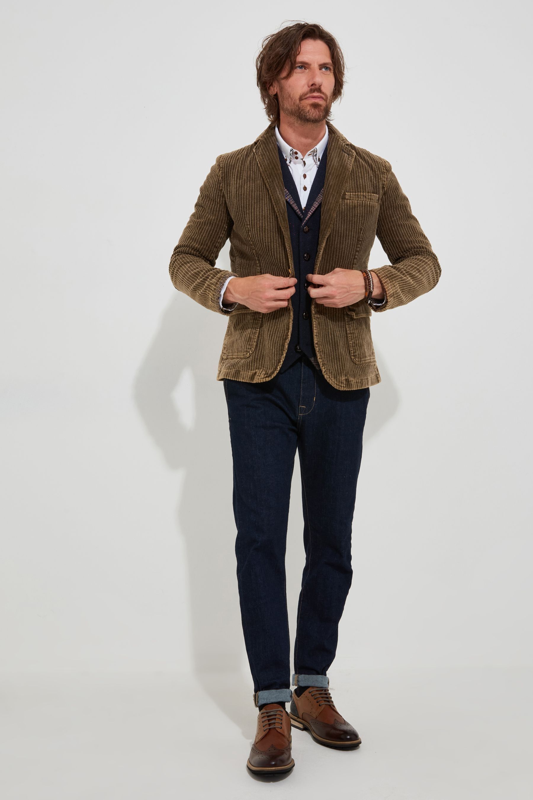 Buy Joe Browns Brown Chunky Cord Blazer with Contrast Elbow Patches from Next Canada