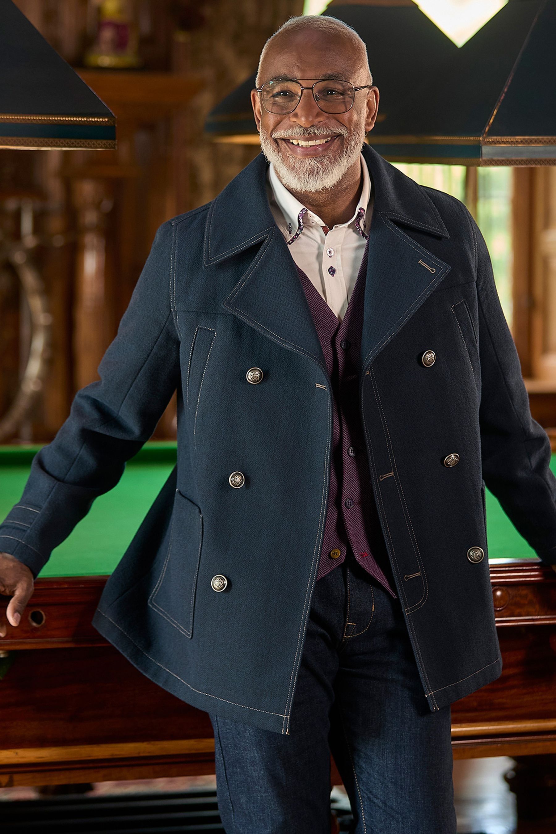 Buy Joe Browns Blue Double Breasted Denim Look Wool Blend Jacket from Next Canada