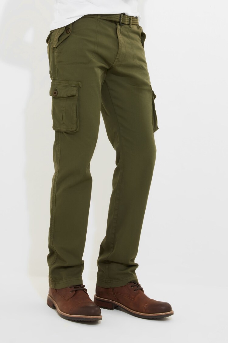 Joe Browns Green Relaxed Fit Straight Leg Cargo Trousers - Image 1 of 8