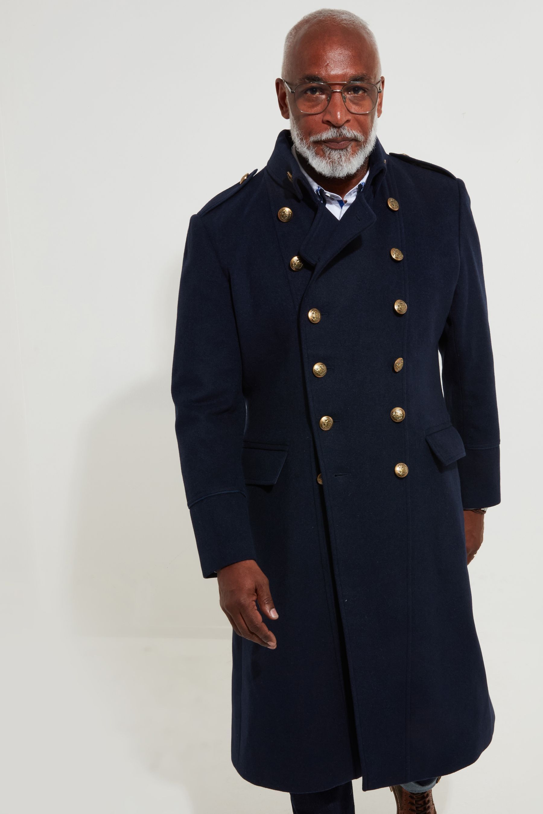 Next navy military coat shop