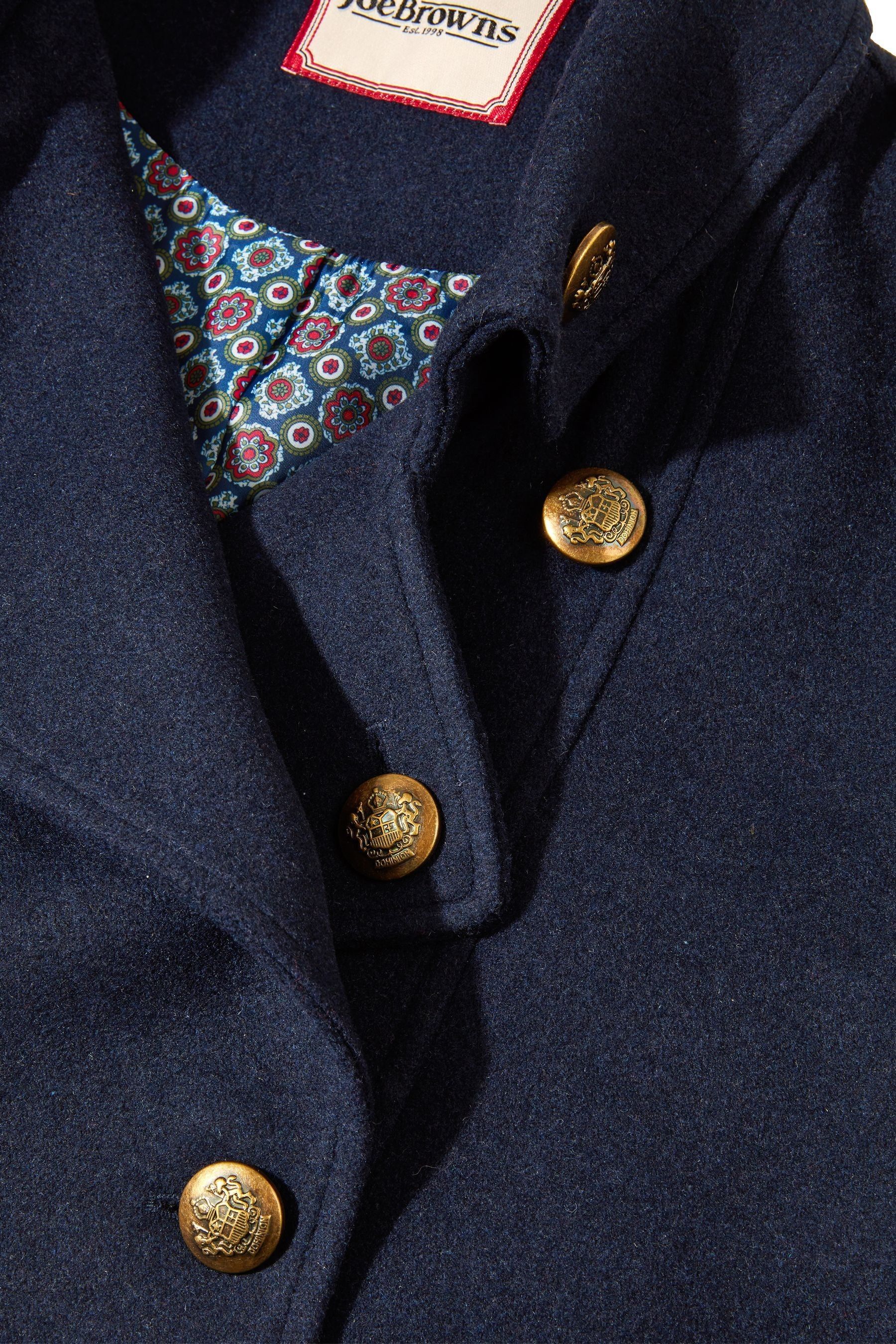 Joe Browns Blue Gold Detail Wool Blend Longline Military Coat