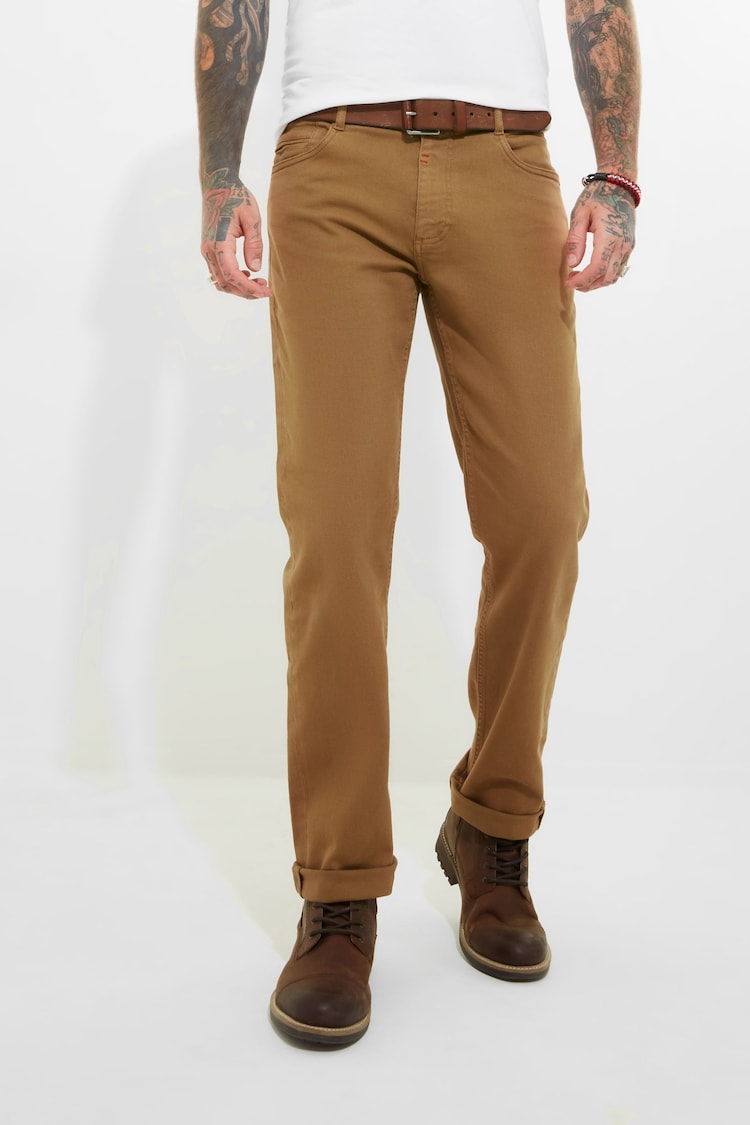 Joe Browns Brown Straight Leg Chino Style Trousers - Image 1 of 7