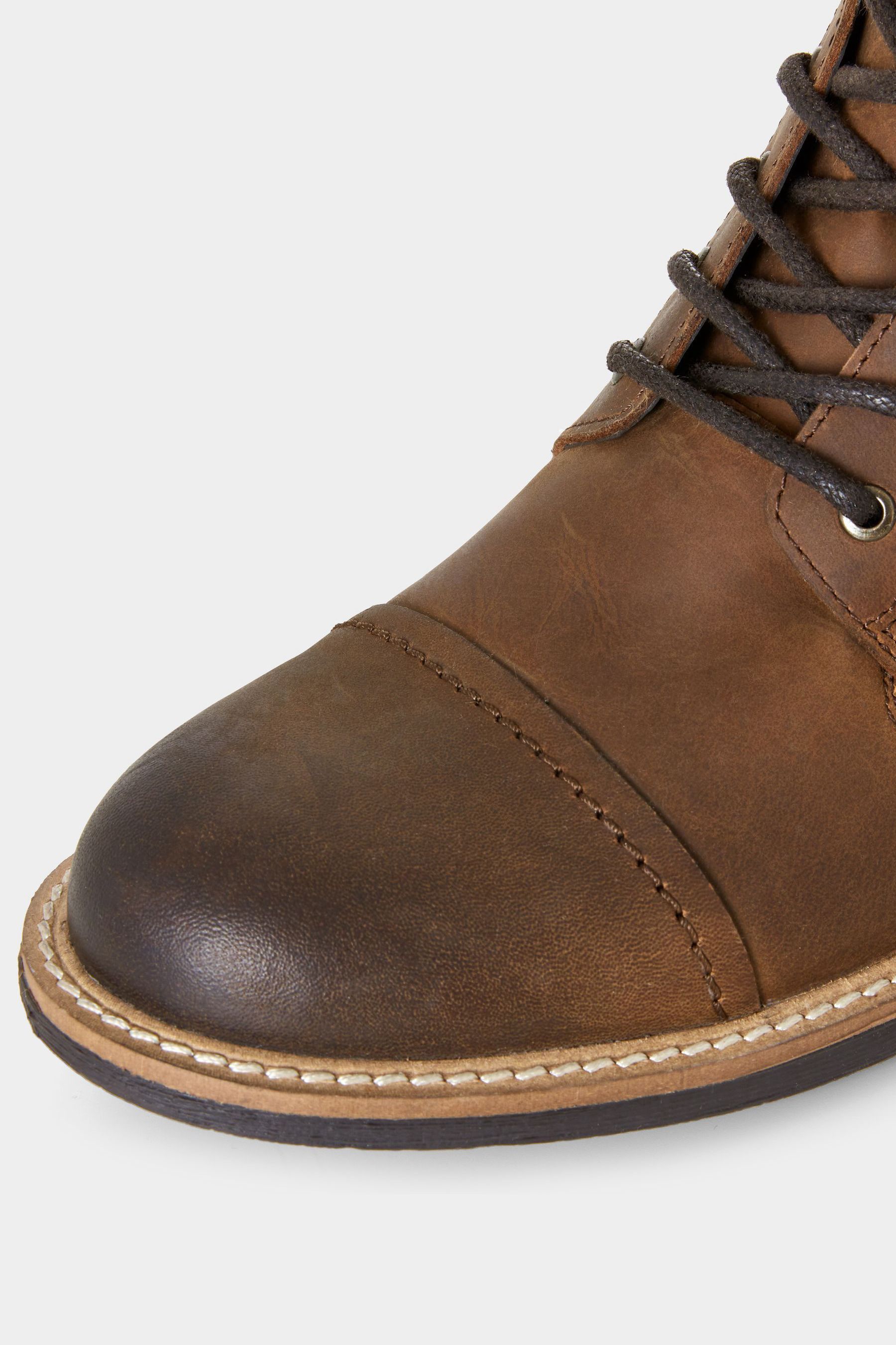 Buy Joe Browns Brown Borg Lined Oiled Leather Aviator Boots from Next Luxembourg