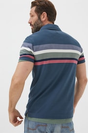 FatFace Perranporth Blue Chest Stripe Polo Shirt - Image 2 of 6