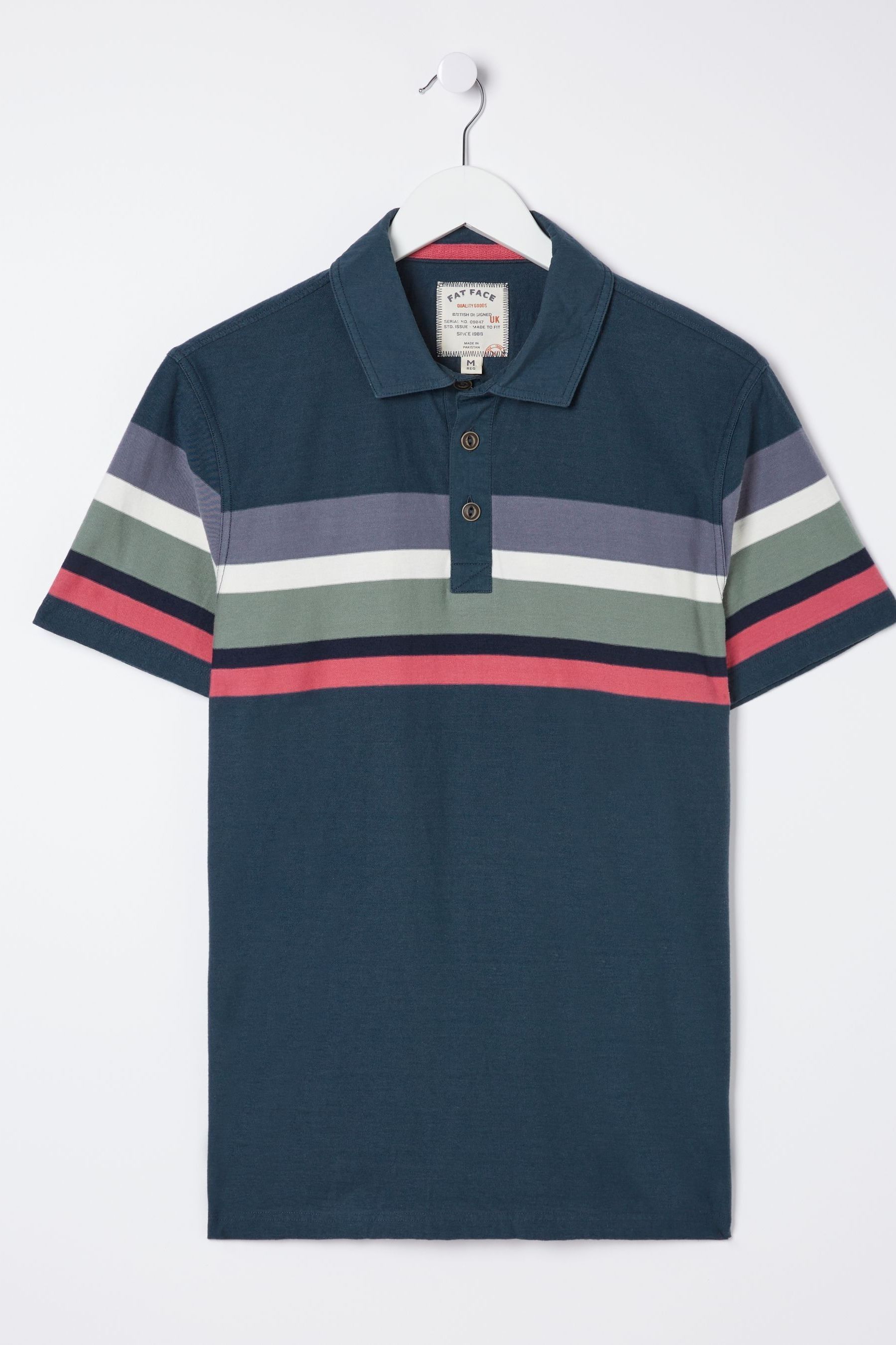 Buy FatFace Perranporth Blue Chest Stripe Polo Shirt from Next Luxembourg