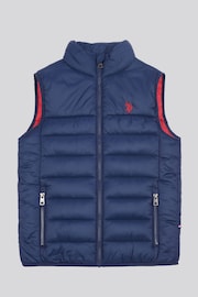 U.S. Polo Assn. Boys Panelled Quilted Gilet - Image 1 of 4