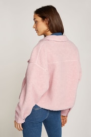 Tommy Jeans Pink Teddy Badge Overshirt - Image 3 of 6