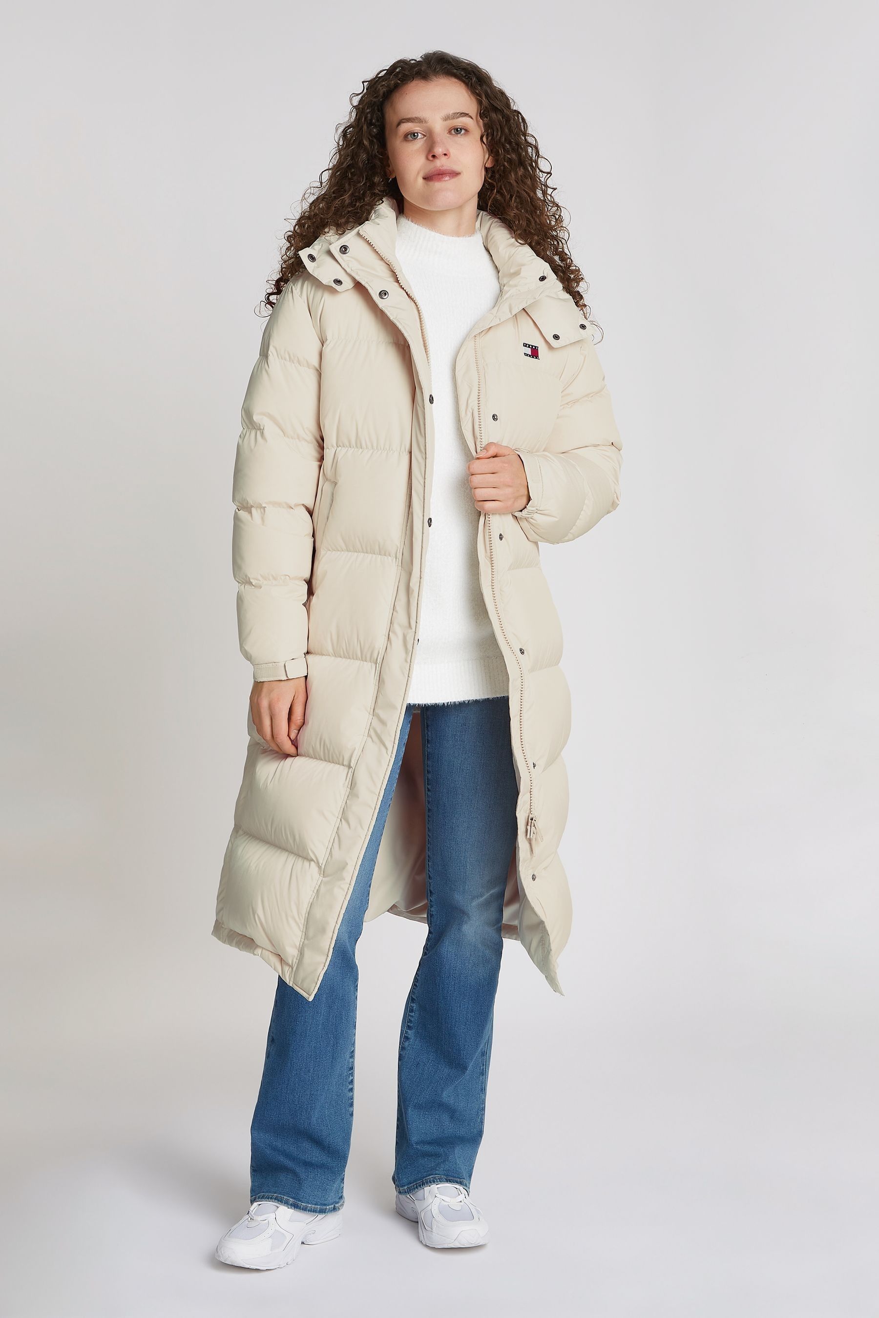 Tommy Jeans Natural Alaska Long Puffer Jacket Large Womens