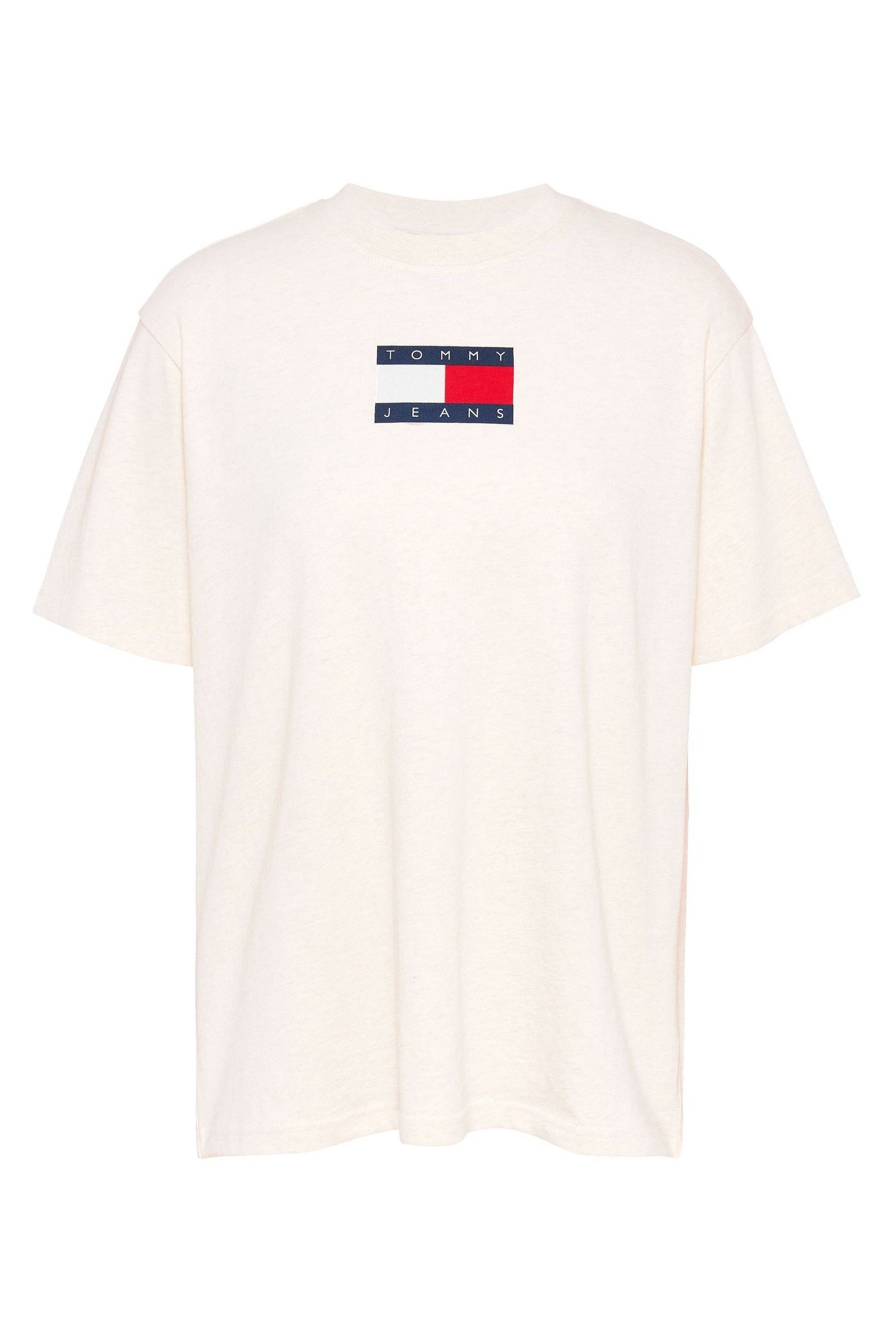 Buy Tommy Jeans White Tommy Jeans Regular Fit 100 Cotton Crest Linear White T Shirt from Next USA