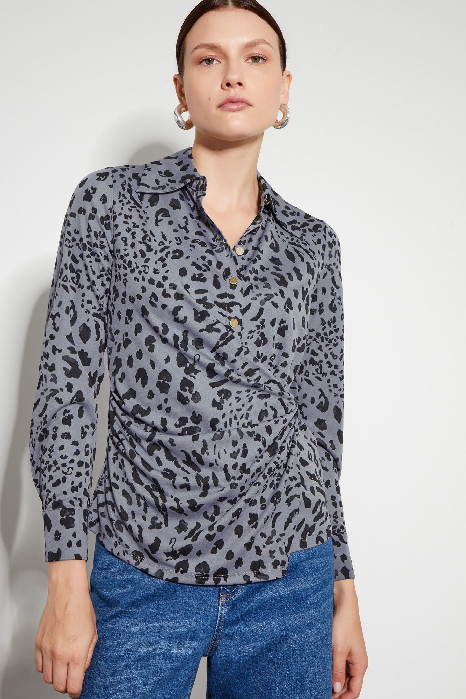 Buy Monsoon Grey Aubrey Jersey Leopard Print Shirt from Next Pakistan