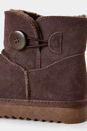 Joe Browns Brown Cosy Sheepskin Real Suede Button Detail Ankle Boots - Image 4 of 4