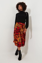 Joe Browns Black Autumnal Floral Midi Skirt - Image 1 of 6