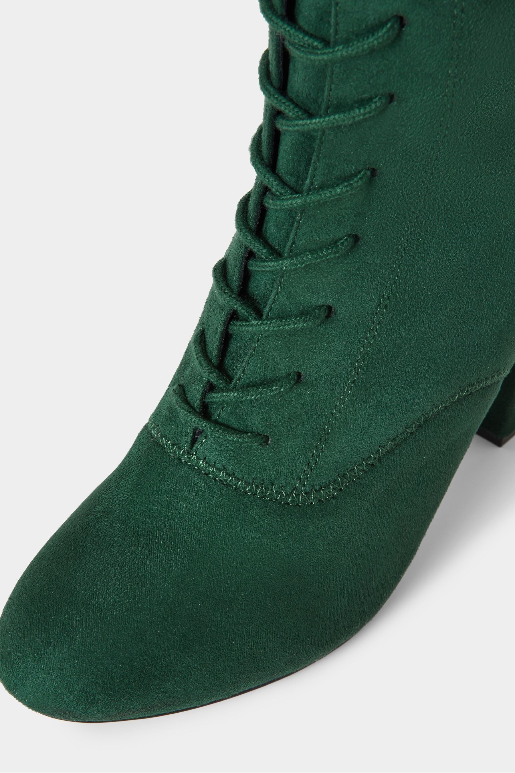 Green lace up booties top