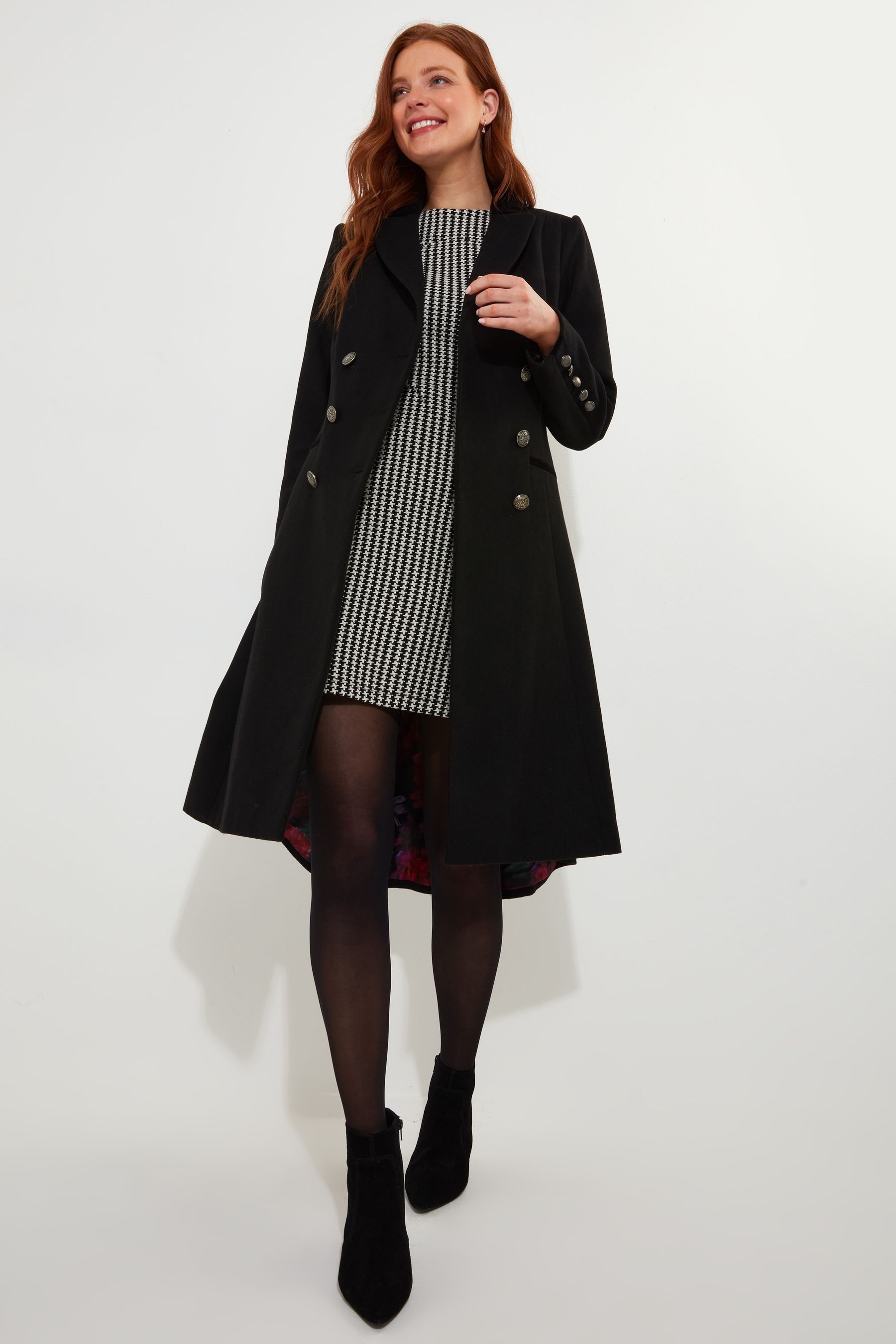 Joe Browns Black Double Breasted Long Smart Coat