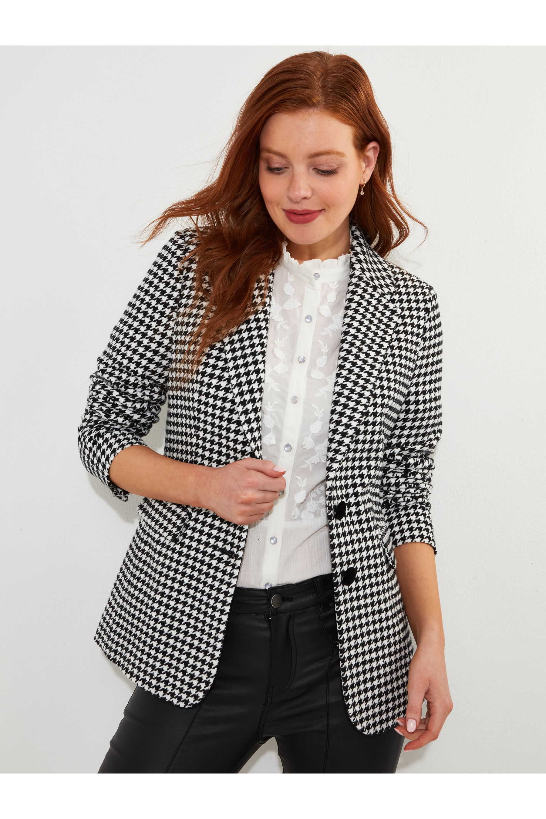 Dog tooth check jacket sale