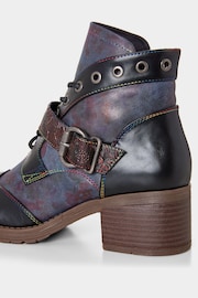 Joe Browns Blue Eyelet Detail Chunky Ankle Boots - Image 4 of 5