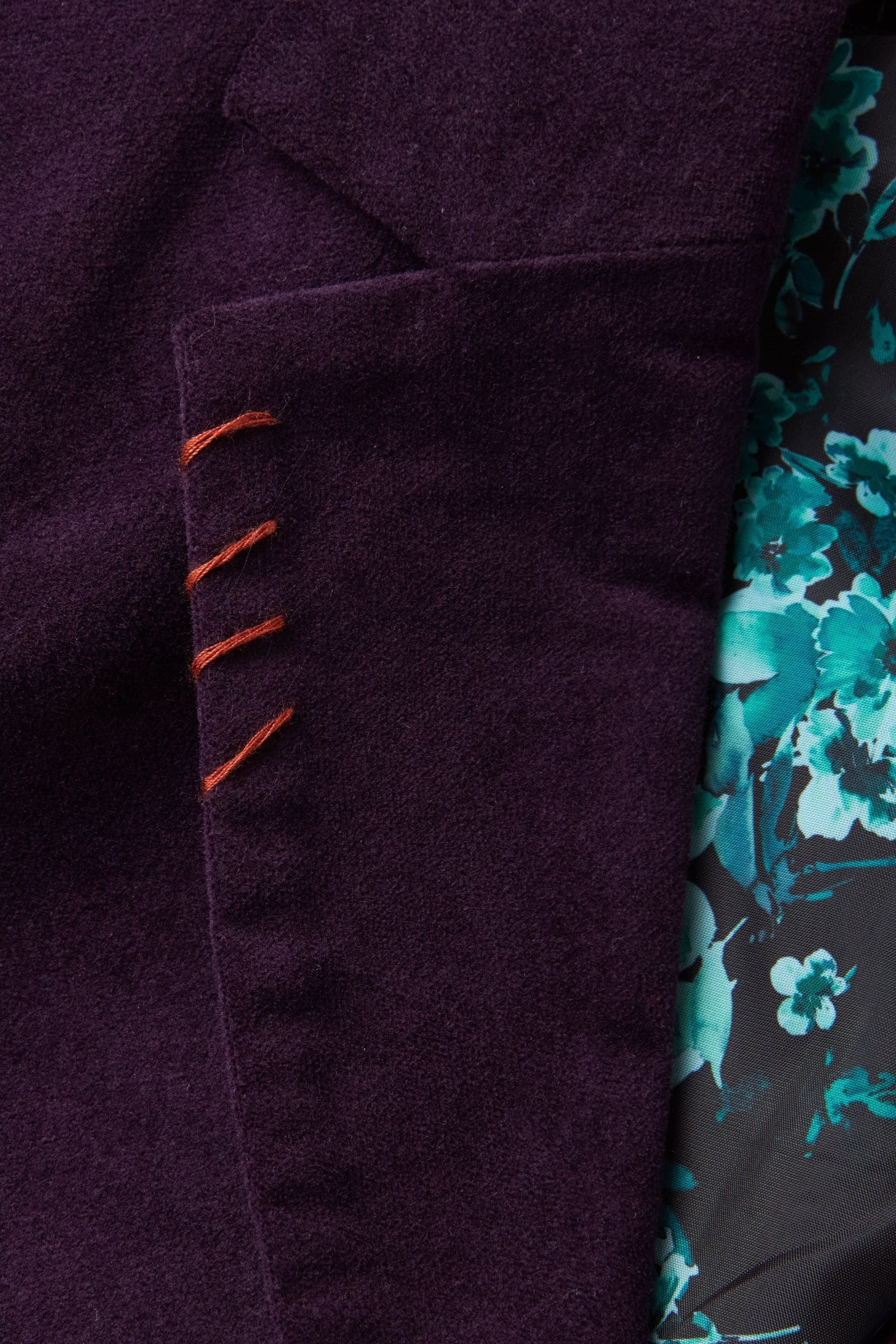 Joe Browns Purple Stitch Detail Moleskin Velvet Jacket