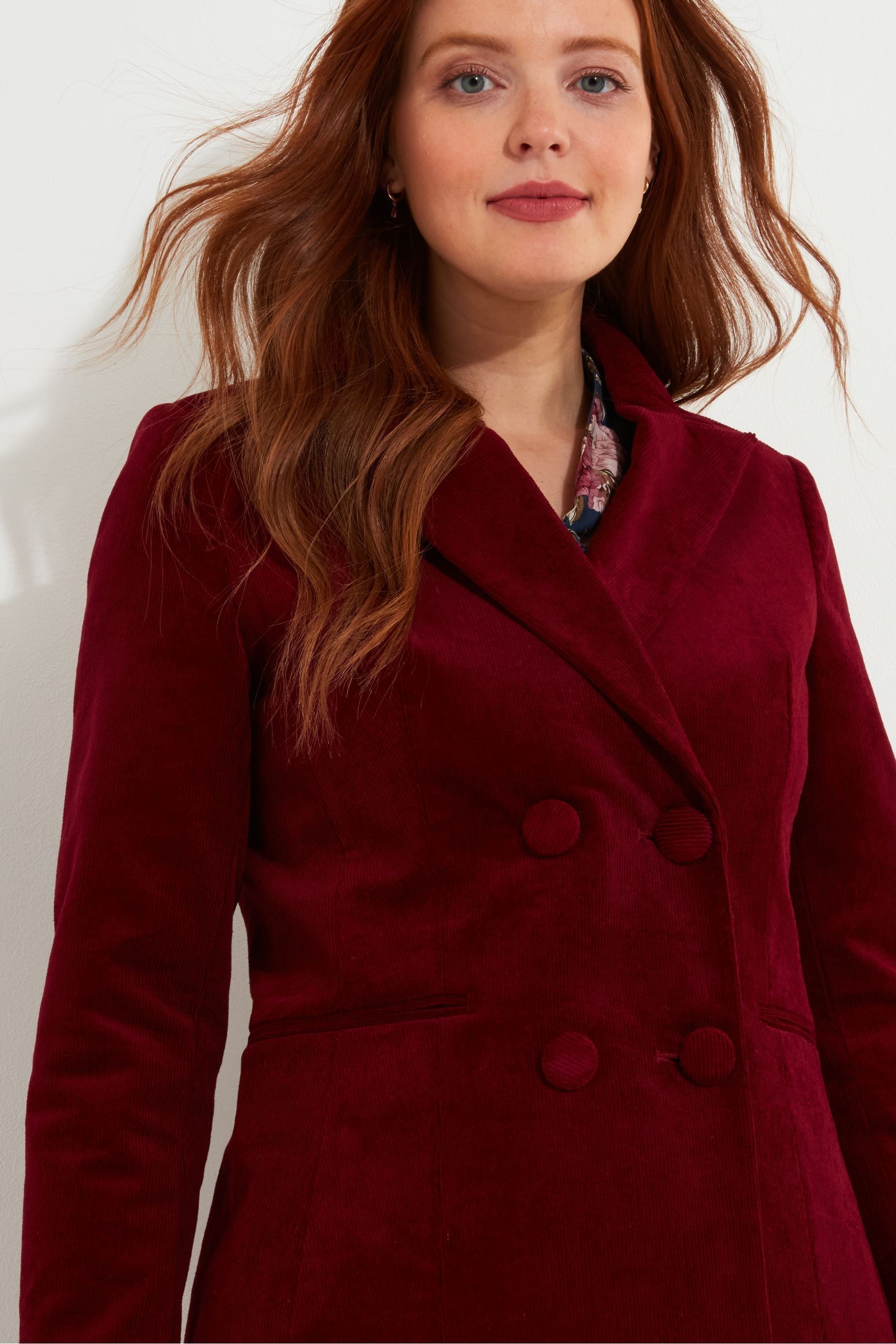 Joe Browns Red Double Breasted Cord Jacket