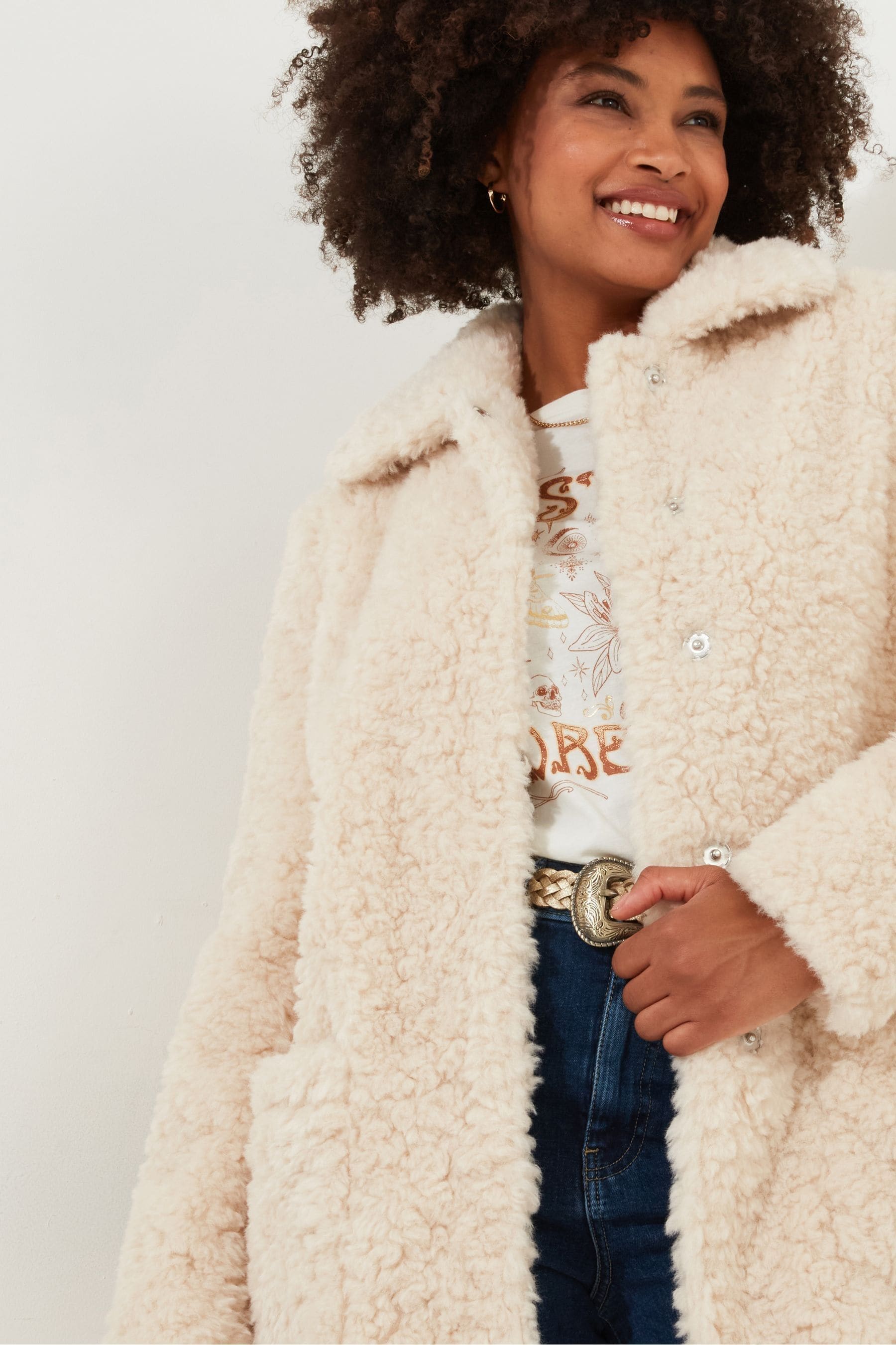 Longline teddy jacket online