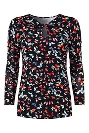 Joe Browns Pink Butterfly Print Twist Front Jersey Top - Image 5 of 5