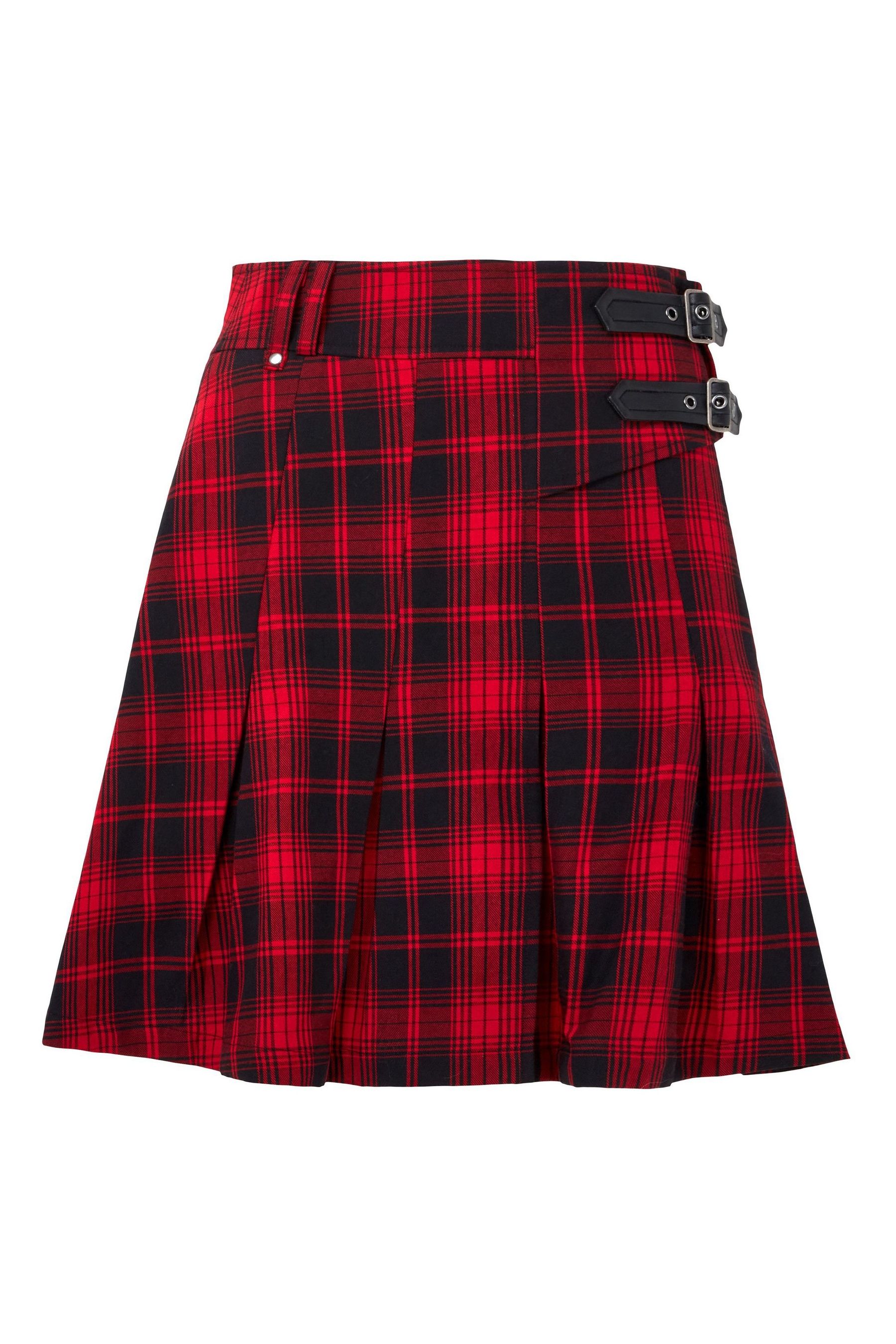 Buy Joe Browns Red Tartan Check Pleated Buckle Detail Mini Skirt from the Next UK online shop