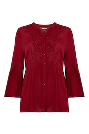 Joe Browns Red Embroidered Flared Sleeve Blouse - Image 5 of 5