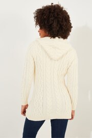 Joe Browns Cream Chunky Cable Knit Toggle Hooded Cardigan - Image 5 of 5