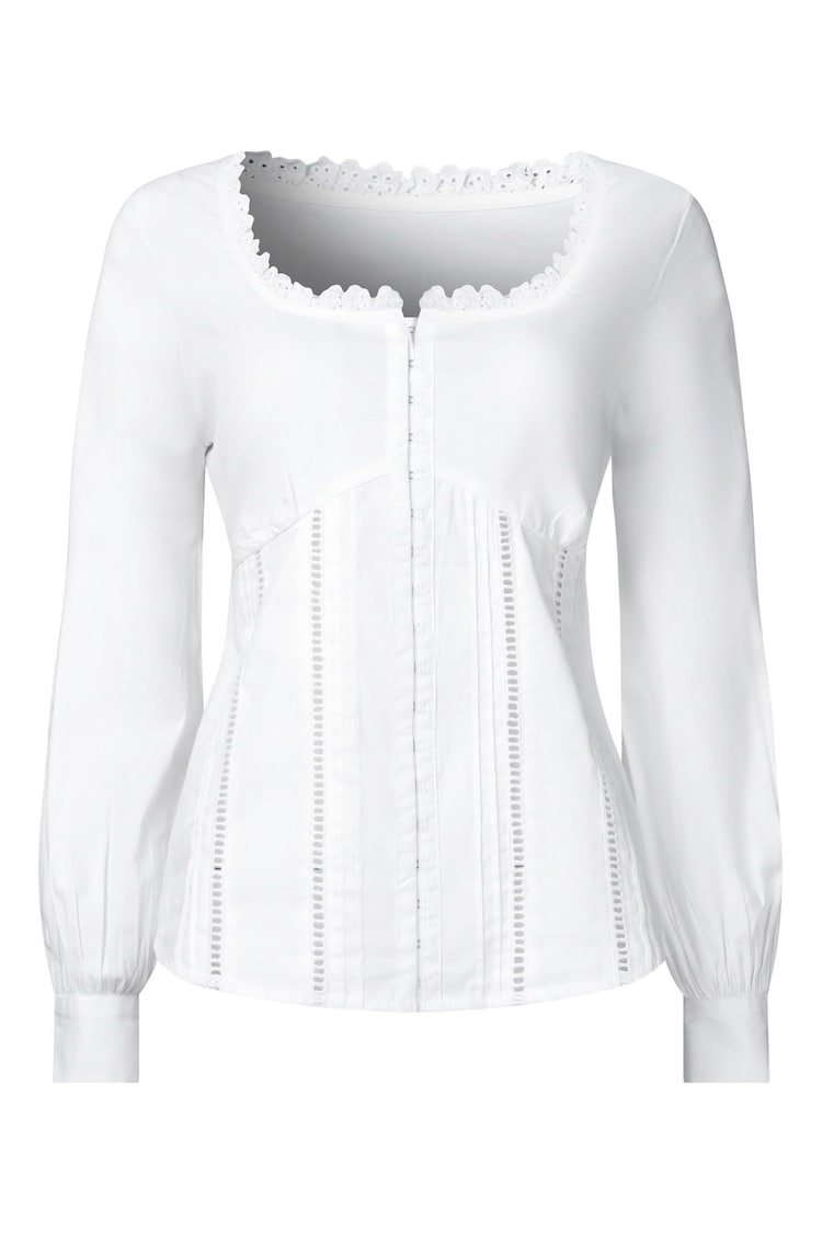 Joe Browns Frilly Corset Detail Long Sleeve Blouse - 圖片 5，共 5