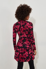 Joe Browns Pink Slim Fit Floral Print Asymmetric Hem Long Sleeve Tunic Top - Image 5 of 7