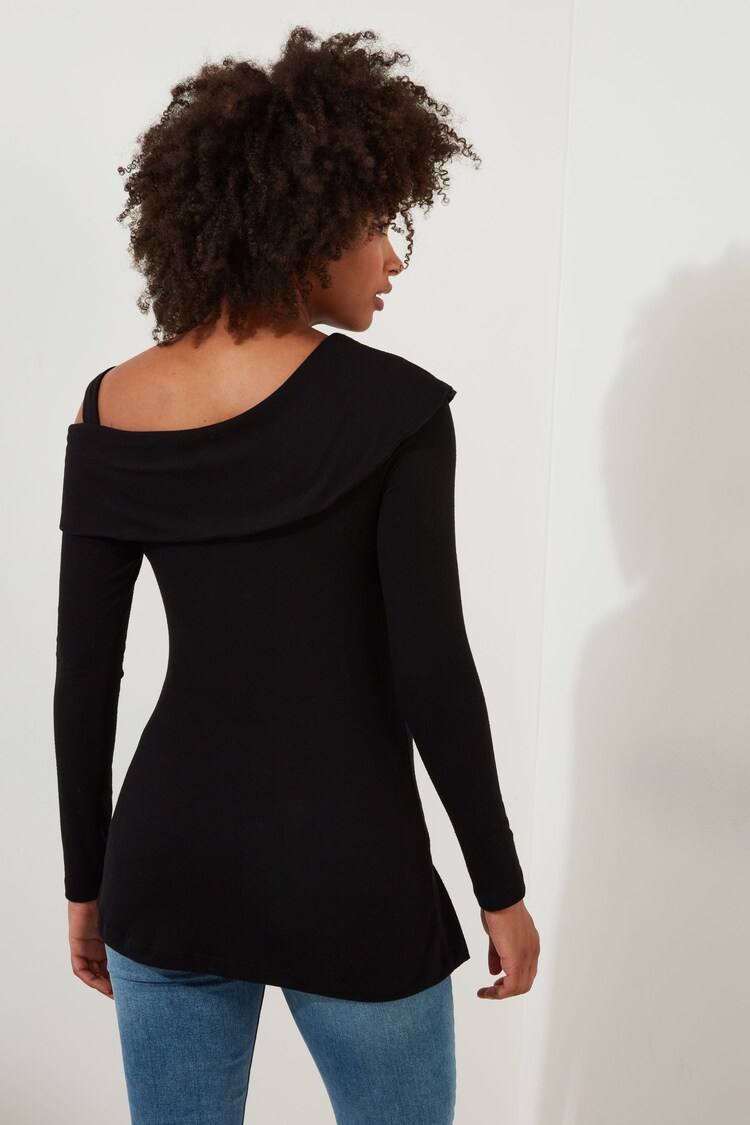 Buy Joe Browns Black Off The Shoulder Asymmetric Long Line Top from