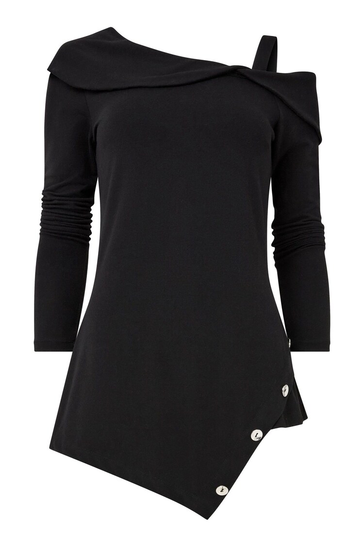 Buy Joe Browns Black Off The Shoulder Asymmetric Long Line Top from