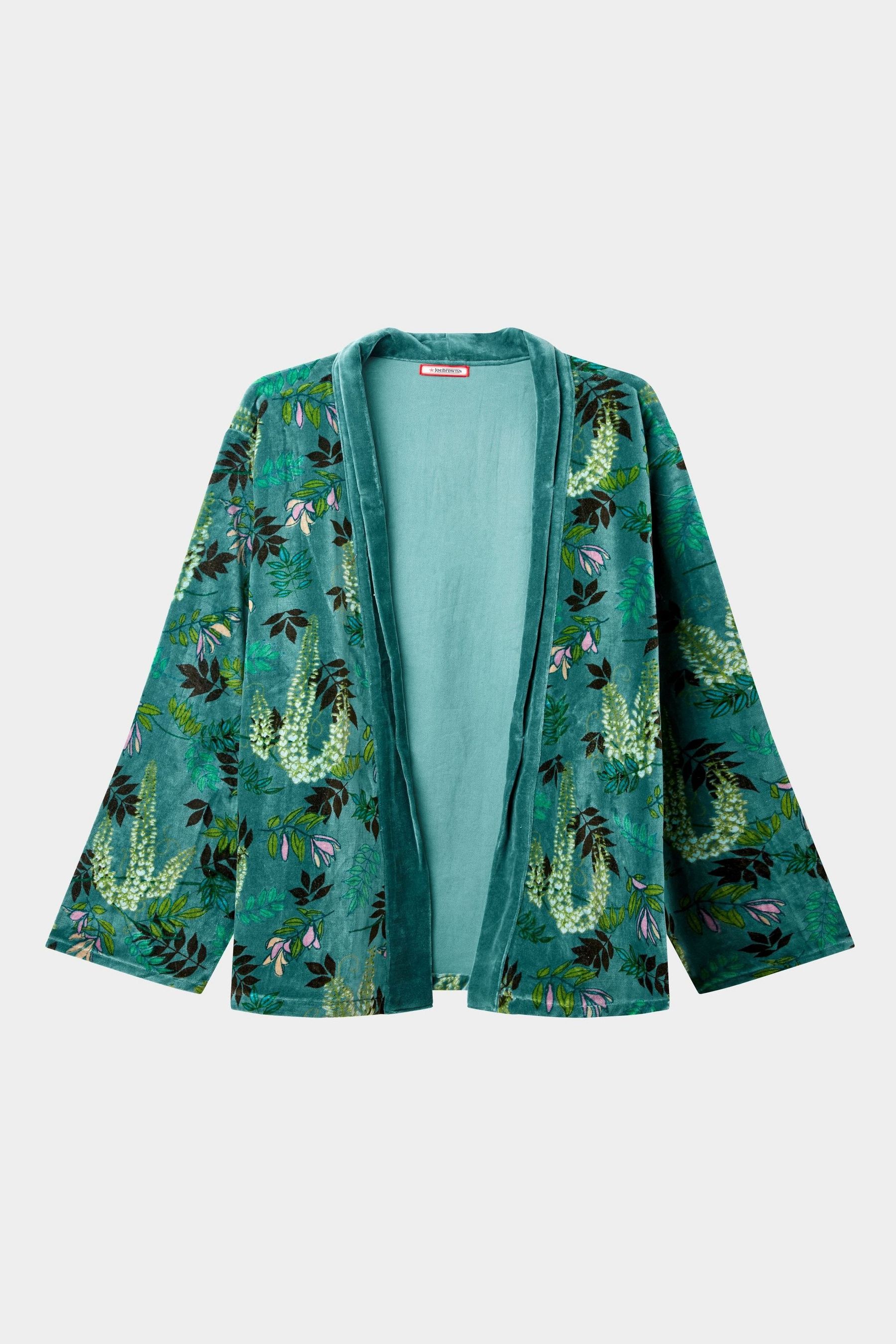 Buy Joe Browns Green Fair Trade Velvet Floral Kimono Jacket from Next Luxembourg