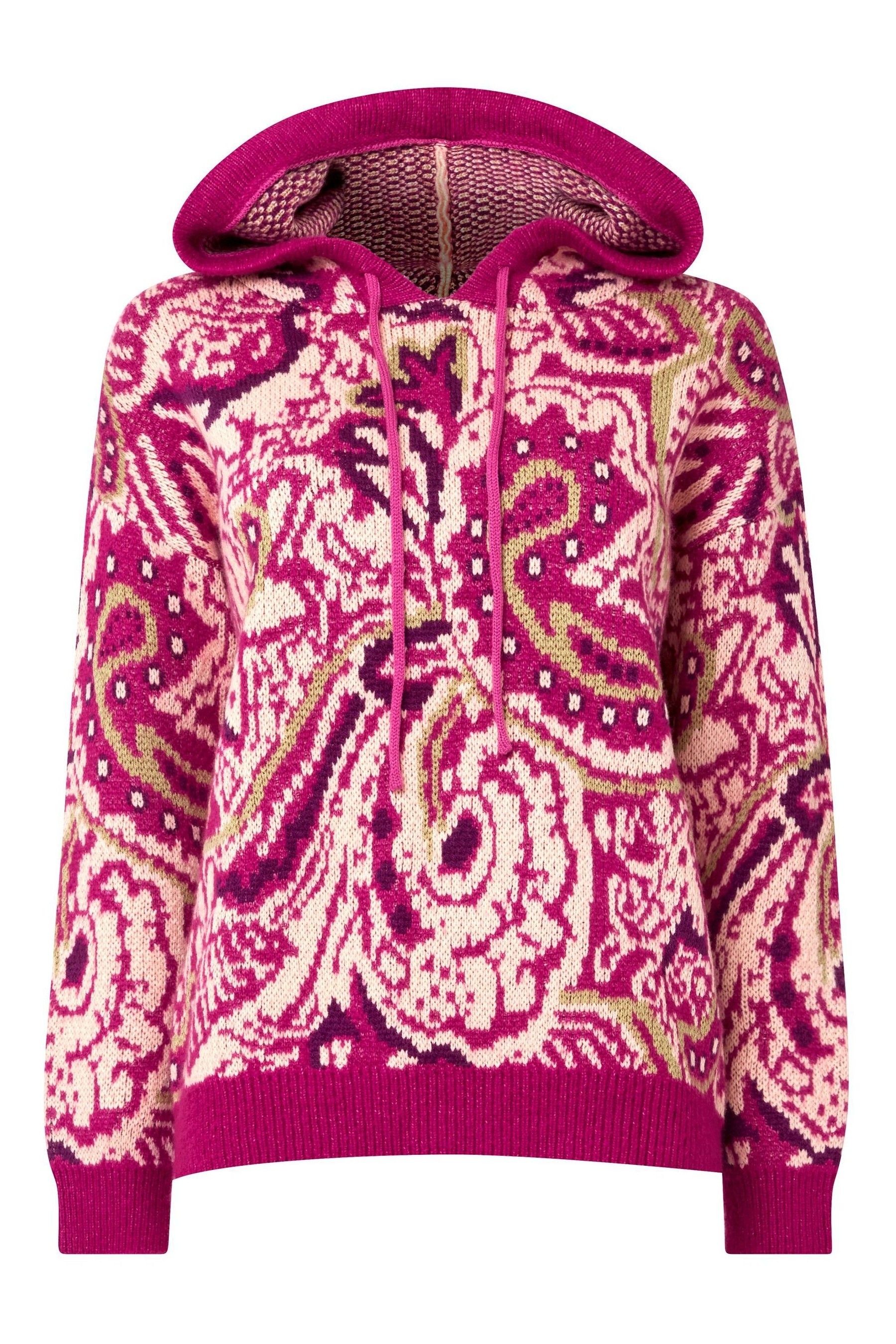 Buy Joe Browns Pink Paisley Cosy Knitted Hoodie from Next Luxembourg