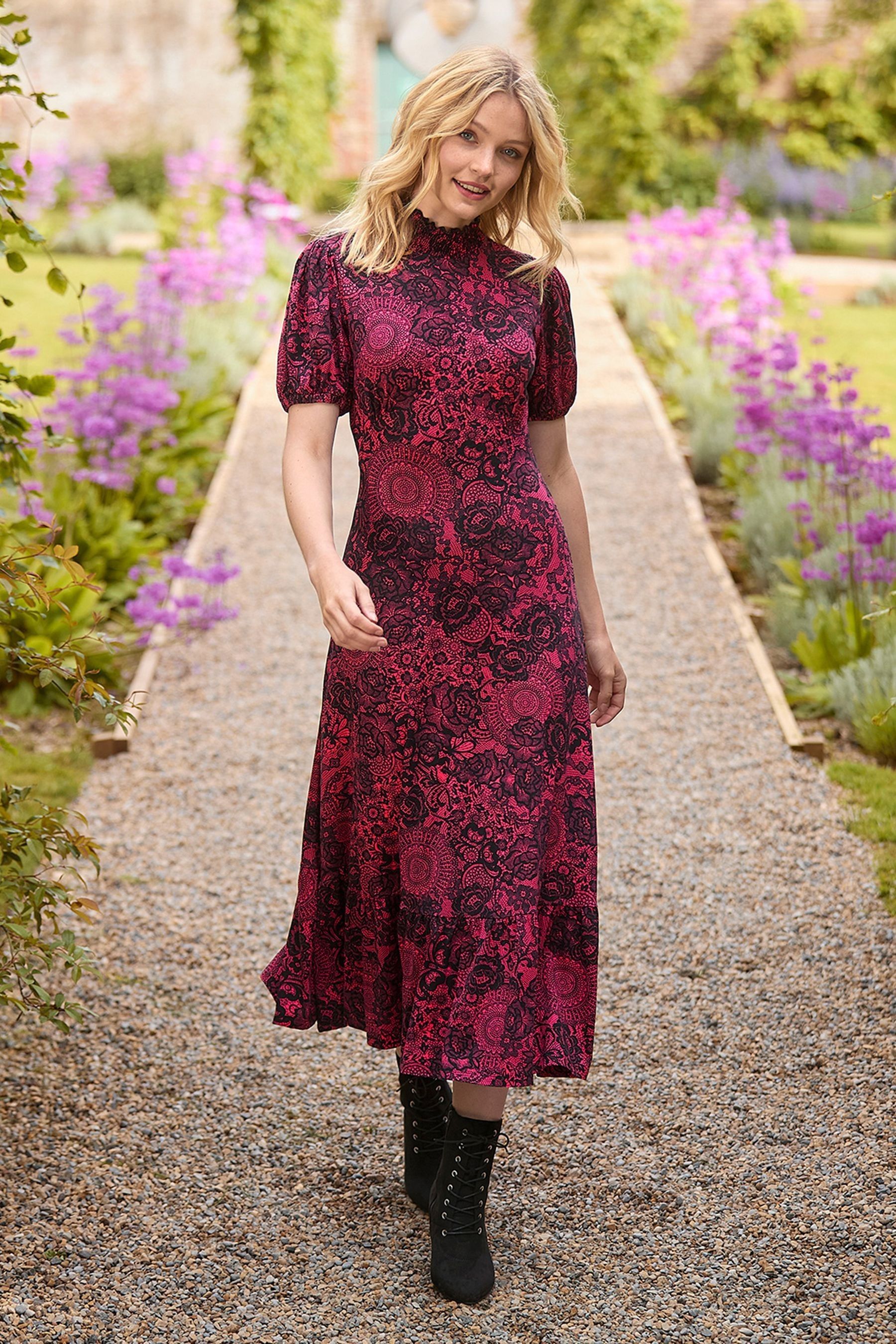Vintage lace midi dress discount