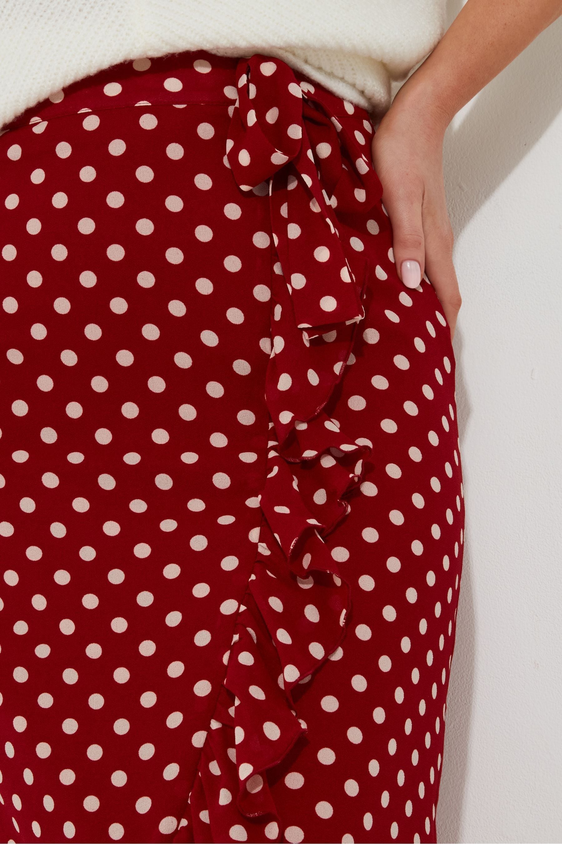 Next red spot maxi skirt sales